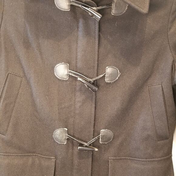 Tommy Hilfiger Black Winter Jacket Coat Wool Blend Parka Zipper Pockets Size M - Picture 7 of 12